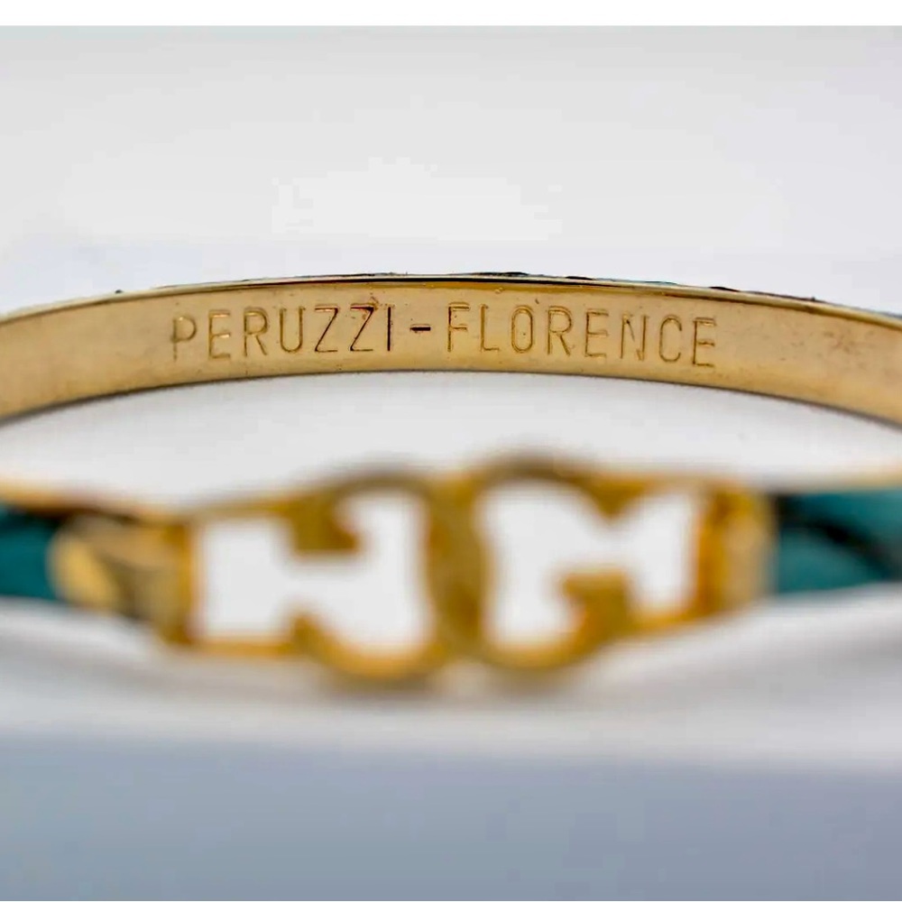 Vintage Gucci GG 24kt gold plated logo snakeskin bracelet - Picture 6 of 7